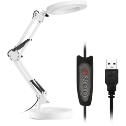 Happyshopping - Lampada d'ingrandimento Lampada d'ingrandimento a LED Lampada da tavolo pieghevole Lampada da lettura Alimentazione USB,base bianca en oferta