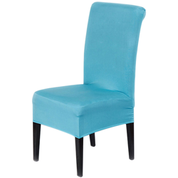 Happyshopping - Fodera per sedia da pranzo monopezzo in tessuto elasticizzato semplice in tinta unita,stile 11 blu lago - stile 11 blu lago características