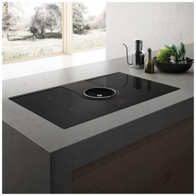 Piano Cottura BL / F / 83 a Induzione 4 Zone Cottura da 83 cm con Cappa Filtrante Colore Nero