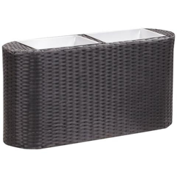 Letto Rialzato Da Giardino 80x25x40 Cm In Polyrattan Nero precio