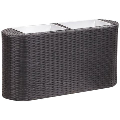 Letto Rialzato Da Giardino 80x25x40 Cm In Polyrattan Nero