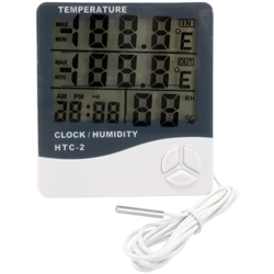 Happyshopping - HTC-2 Termoigrometro digitale ampio schermo per interni ed esterni Orario Calendario perpetuo Sveglia Termometro senza libri precio