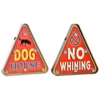 Lampada Dog House / No Whining (2 pcs) (30 x 5 x 32 cm) - Dekodonia