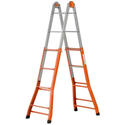 Ricel Sud - GIERRE SCALA 'PEPPINA' IN ACCIAIO 4+4 gr. cm.376h.- cm.48x16x115h.