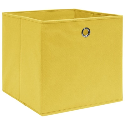 Contenitori 10 pz in Tessuto non Tessuto 28x28x28 cm Giallo - Giallo - Vidaxl