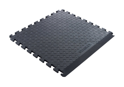 STANLEY - STAUMT2424B - Tappetino Anti-Fatica A Piastrelle Con Un Bordo 61x61x1,5 Cm - 2 Pezzi