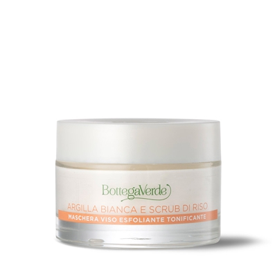 Argille di bellezza - Mascarilla facial exfoliante tonificante (50 ml) - Arcilla blanca de Sicilia y partículas exfoliantes de Arroz - todo tipo de pi