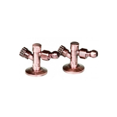 Coppia rubinetto sottolavabo a vitone con filtro e snodo ramato porta e bini