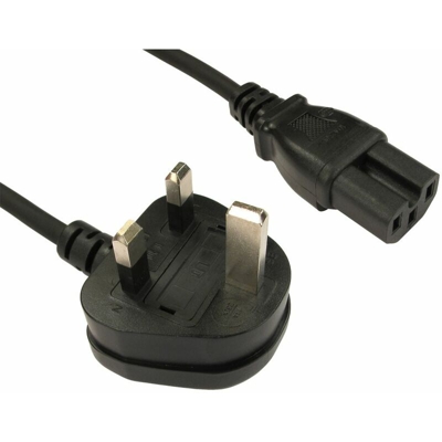 Universal - Cables Direct UK - C15 2m Nero BS 1363 Accoppiatore C15