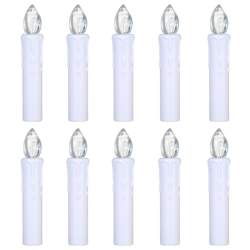 Happyshopping - Candela elettronica per simulazione di candele natalizie 10 pezzi con telecomando a 18 tasti (batteria integrata) + 10 clip bianche precio