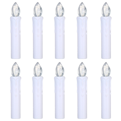 Happyshopping - Candela elettronica per simulazione di candele natalizie 10 pezzi con telecomando a 18 tasti (batteria integrata) + 10 clip bianche