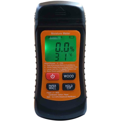 Happyshopping - Il termometro per l'umidita del legno ZN-AZ-SFJ-002 spegne automaticamente il display LCD retroilluminato nero spedito senza batteria