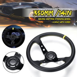 Volante in pelle da 14 pollici 350 mm Deep Corn Drift Volante universale per auto da corsa precio