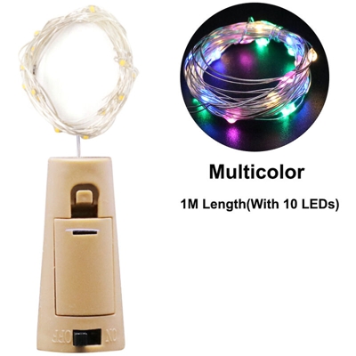 Happyshopping - Tappo per bottiglia di vino a LED Tappo per bottiglia fai-da-te Decorazione natalizia stringa di lanterna 1 metro 1 luci (vieni senza