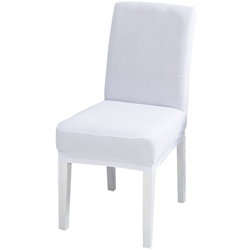 Fodera per sedia da pranzo con schienale alto Schienale in tessuto monopezzo elastico semplice in tinta unita,style 21 bianco puro - style 21 bianco precio