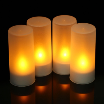 Happyshopping - Luce gialla del telecomando che lampeggia lentamente la candela del LED, piccola candela di te ricaricabile di simulazione AC1-24V