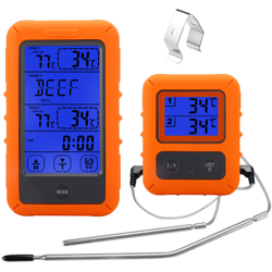Happyshopping - ZN-AZ-WDJ-100 Termometro per alimenti per uso domestico senza fili Dual Channel Touch Screen da cucina Termometro per barbecue características