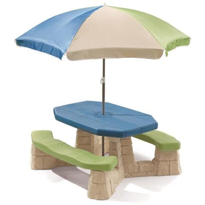 Tavolo Da Picnic Con Ombrello Azzurro 843800