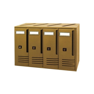 Cassetta postale per condominio a 4 posti color bronzo mod. Cubo Alubox