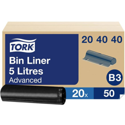 TORK Advanced 204040 Sacchetto per rifiuti 5 l Plastica Nero 1000 pz. características