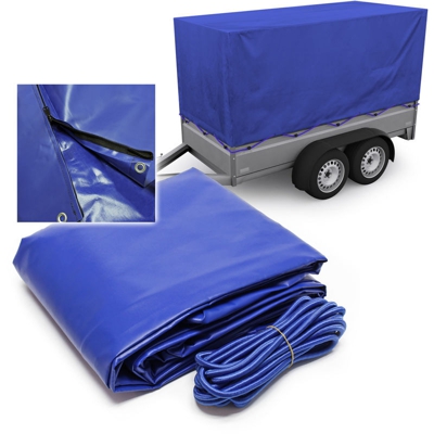 Wiltec - Telone per rimorchio 2090x1140x880 mm con 2 cerniere e cinghie in gomma Copertura per rimorchio