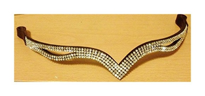 Bling Ve Eye Shape Clear Crystal Browband Nero, Full 40,6 cm - Cwell Equine