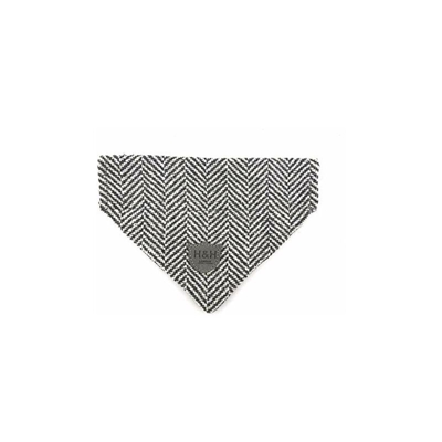 Herringbone Dog Bandana, grande, grigio - Hugo&hudson