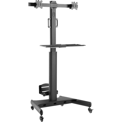 Trolley da Pavimento con Mensola e Porta CPU per 2 TV LCD/LED/Plasma 13-32'' - Techly