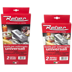 Reber - SACCHETTI A ROTOLI PER SOTTOVUOTO N. 2 rotoli cm 20 x 6 mt características