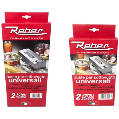 Reber - SACCHETTI A ROTOLI PER SOTTOVUOTO N. 2 rotoli cm 20 x 6 mt