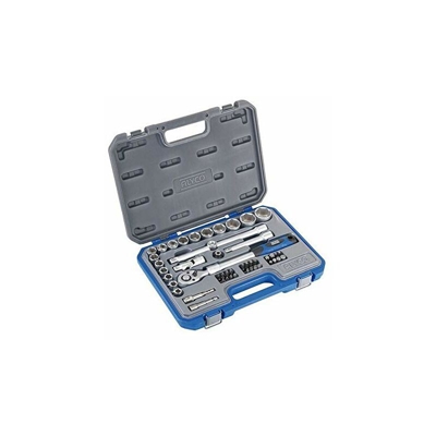 ALYCO 192384 - Juego 48 piezas llaves de vaso 1/2' + carraca extensible + adaptadores + puntas en maletin plastico