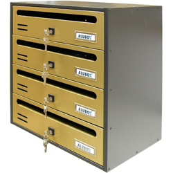 Cassetta postale verticale per condominio 4 posti color oro mod. Cubo Alubox en oferta