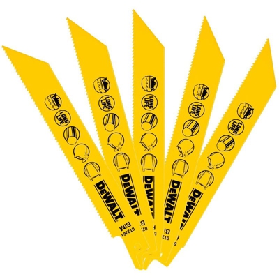 DeWalt DT2361-QZ Lama per Sega Orizzontale Bi-Metal, 152 x 1.8 mm, 5 Pezzi