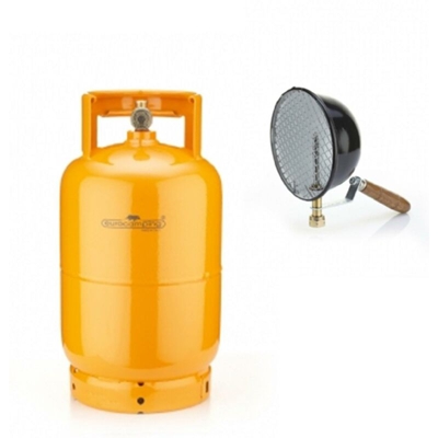 Bombola 5 Kg- (12 L) Ricaricabile Da Campeggio + Faro A Gas 500 W Camper Vuota
