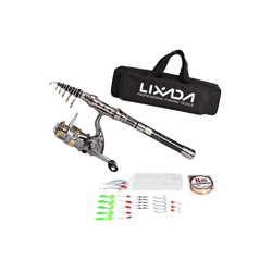 Kit canna da pesca telescopica Canna da pesca da viaggio portatile Gear + Mulinello da spinning + Esche artificiali Gancio + Borsa 1.5m características
