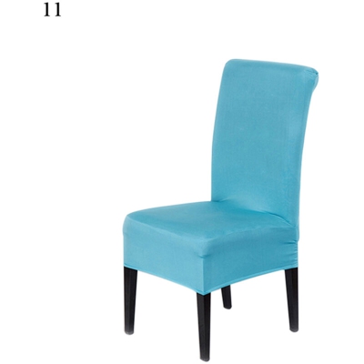 Happyshopping - Fodera per sedia da pranzo con schienale alto Schienale in tessuto monopezzo elastico semplice in tinta unita,stile 11 blu lago