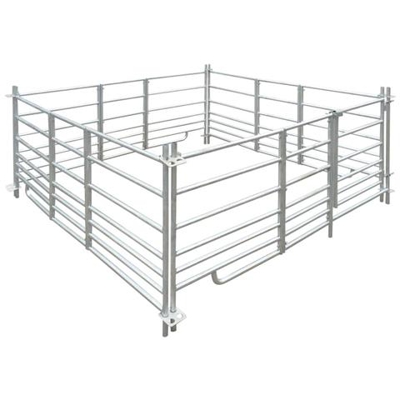 4-panel Box Pecore In Acciaio Zincato 183 X 92 Cm