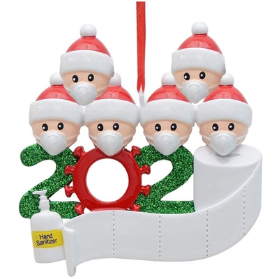 Happyshopping - Ciondolo albero di Natale con pupazzo di neve senza resina,bianco (sei teste umane) - bianco (sei teste umane)