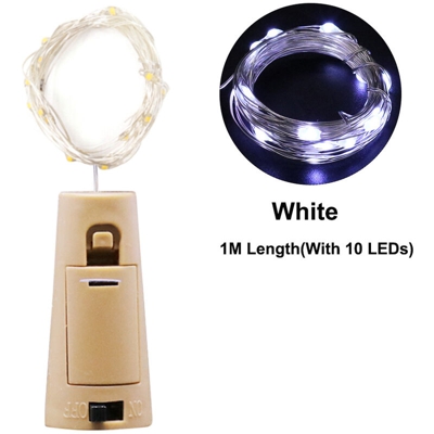 Happyshopping - Tappo per bottiglia di vino a LED Tappo per bottiglia fai-da-te Decorazione natalizia stringa di lanterna 1 metro 1 luci (vieni senza