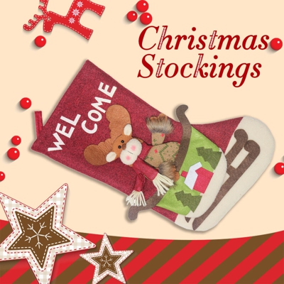 Happyshopping - Addobbi natalizi Pendenti natalizi Calzini natalizi Sacchetti regalo Addobbi natalizi Sacchetti di caramelle natalizie
