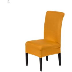 Happyshopping - Fodera per sedia da pranzo monopezzo in tessuto elasticizzato semplice in tinta unita,stile 4 oro - stile 4 oro precio