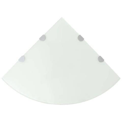 Scaffali Angolari 2 Pz Supporti Cromati E Vetro Bianco 45x45 Cm características