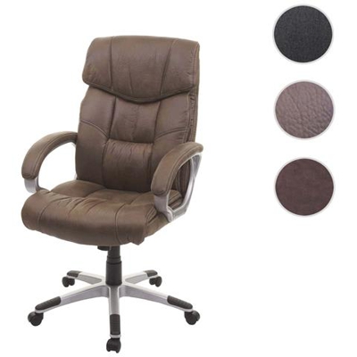 Poltrona Ufficio Hwc-a71 Design Moderno Tessuto Effetto Scamosciato Marrone