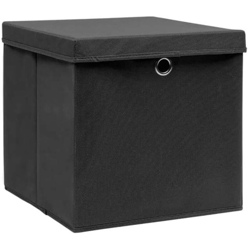Contenitori con Coperchio 4 pz 28x28x28 cm Nero - Nero - Vidaxl en oferta