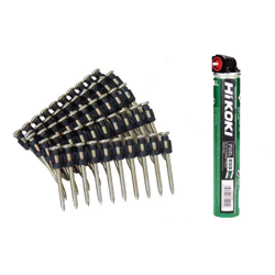 Hikoki - CHIODI CEMENTO DA 30 MM PER CHIODATRICE NC40G PACCO DA 1000 PZ + 1 PZ GAS FUEL CELL 80ML precio