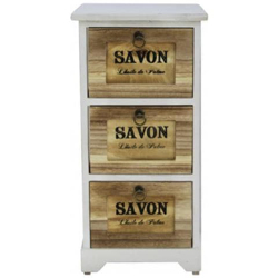 Comodino 3 Cassetti Bianco Marrone Legno Retro 63 X 30 X 30 Cm precio