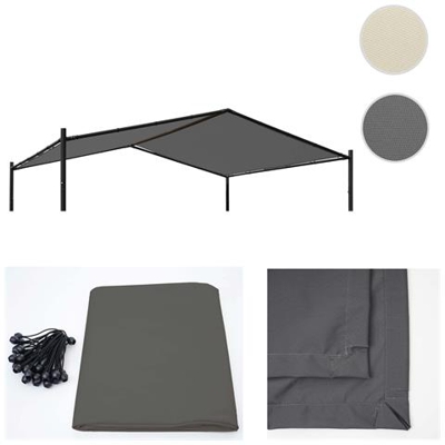 Telo Di Ricambio Copertura Tetto Per Gazebo Hwc-a42 Poliestere 4x3m Antracite