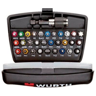 Inserti Avvitatore 1/4 Kit Completo 31pz con Portainserti 0614250031 Wurth