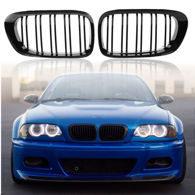 2x griglia anteriore nera per BMW E46 1998-2001