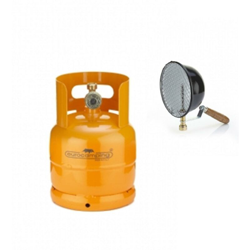 Bombola Ricaricabile 1 Kg / 2,5 Lt + Faro A Gas 500 W Da Campeggio Camper Vuota precio